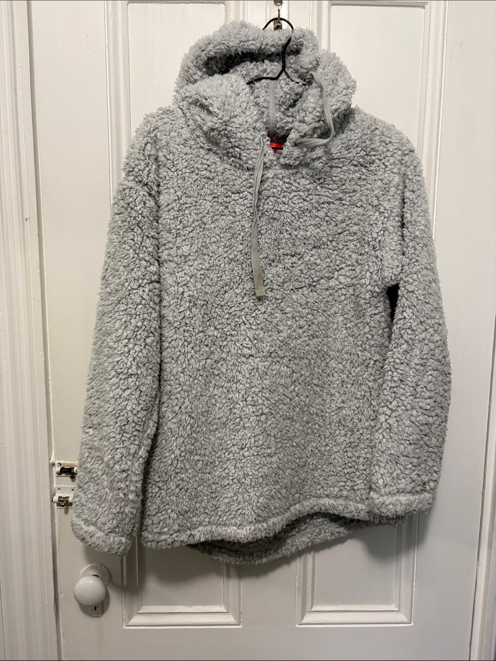 Joe Fresh Light Gray Plush Hooded Sherpa Pullover
